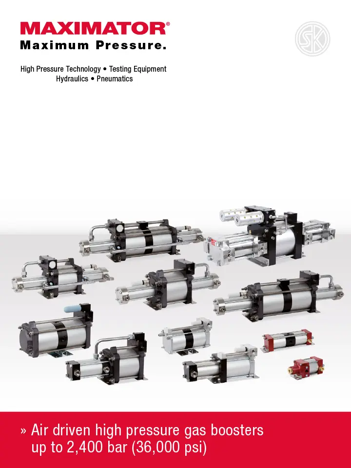 Maximator Gas Boosters and Air Amplifiers